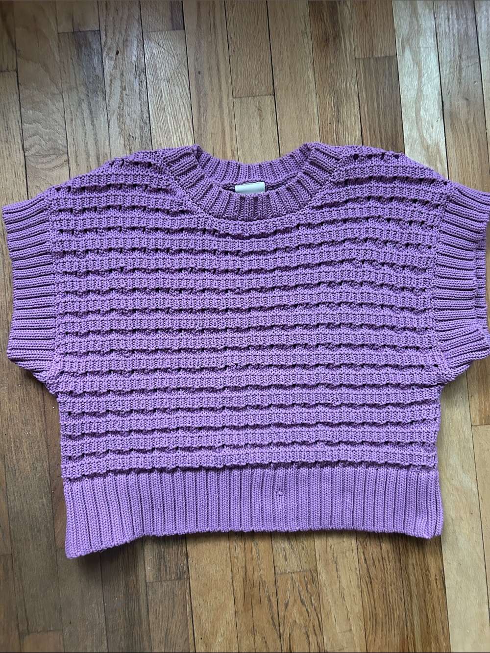 Varley Lavender Knit Cropped Sweater